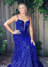 Linda | Sparkly Mermaid Royal Blue Sequin Long Prom Dress - Price #price_variant_lowest# - Royal Blue - PromDressClub